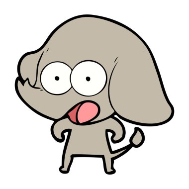 vektör çizim sevimli çizgi fil