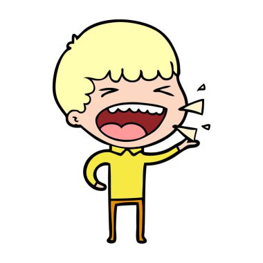  adam gülüyor karikatür vektör çizim