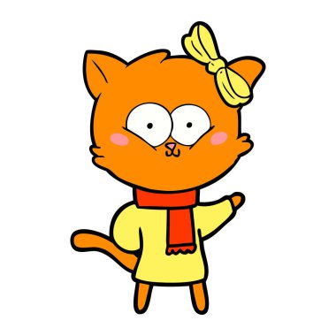 Çizgi film kedisinin vektör çizimi