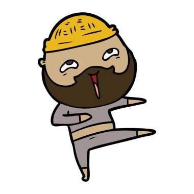 Çizgi film mutlu sakallı adam