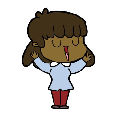 Çizgi filmdeki kadının vektör çizimi