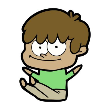 mutlu çizgi film adam vektör çizim