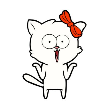 Çizgi film kedisinin vektör çizimi