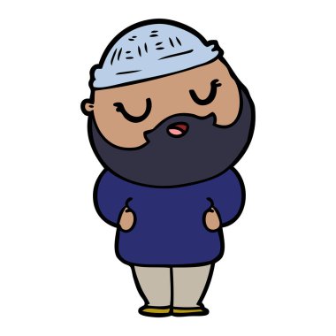 Sakallı çizgi film adamı.