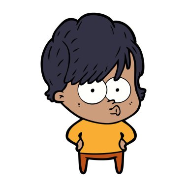 Çizgi filmdeki kadının vektör çizimi