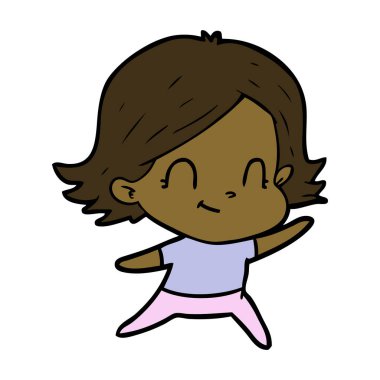 vektör çizim karikatür dostça kız