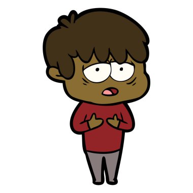 vektör çizim karikatür evlat yorgun