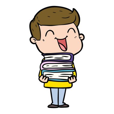  vektör çizim karikatür man gülüyor