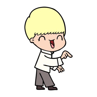 mutlu çizgi film çocuk vektör çizim