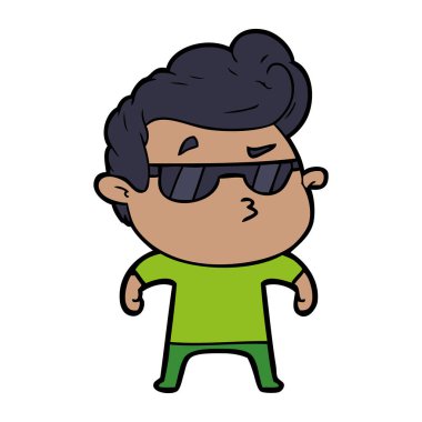  vektör çizim karikatür cool adam