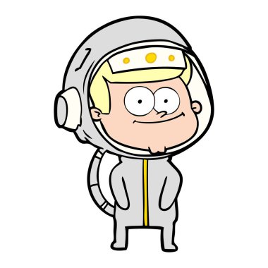 mutlu astronot karikatür vektör çizim