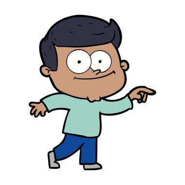 vektör çizim karikatür mutlu adam