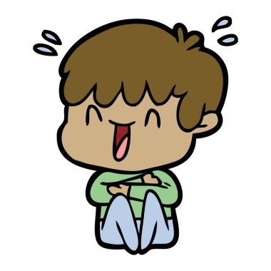  vektör çizim karikatür gülen çocuk