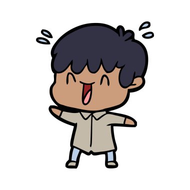  vektör çizim karikatür gülen çocuk