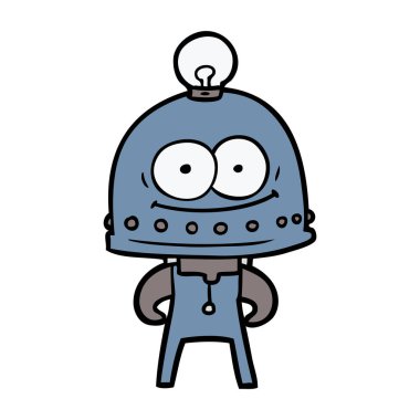 ampul ile mutlu karton robot