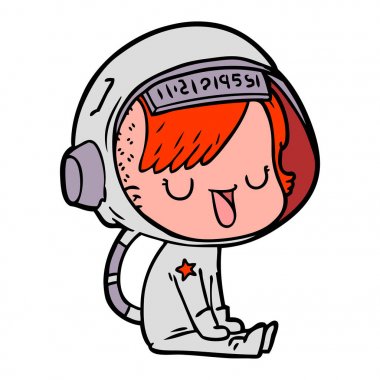 vektör çizim karikatür astronot kadın