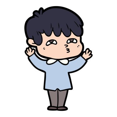 vektör çizim karikatür meraklı adam