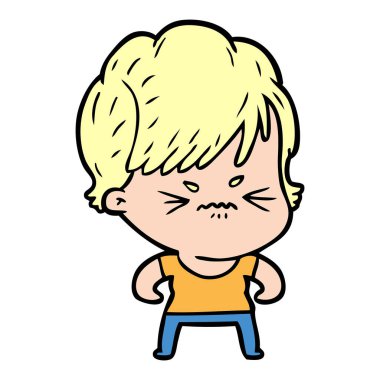 vektör çizim karikatür sinir bozucu kadın