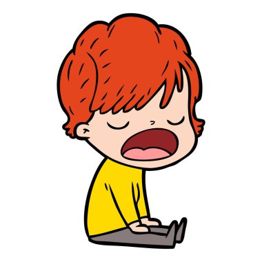  vektör çizim karikatür kadın söz