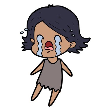 vektör çizim karikatür kadının ağladığını