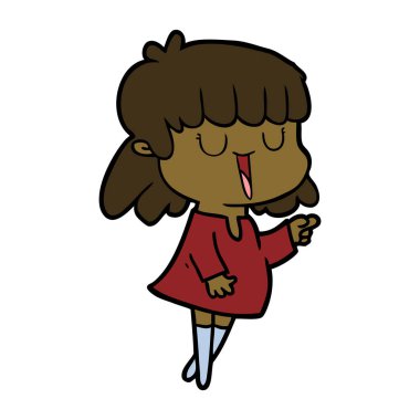  vektör çizim karikatür kadın gülüyor