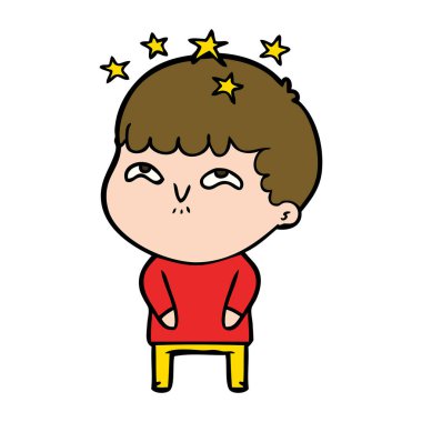 vektör çizim karikatür çocuk hayret
