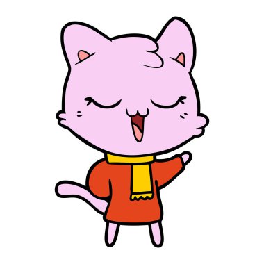 Çizgi film kedisinin vektör çizimi