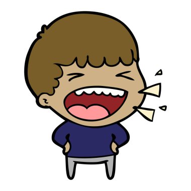  adam gülüyor karikatür vektör çizim