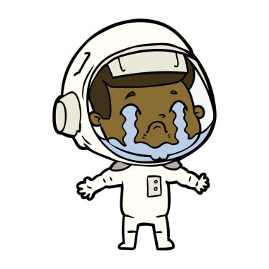 vektör çizim karikatür ağlayan astronot