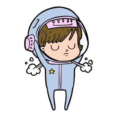 vektör çizim karikatür astronot kadın