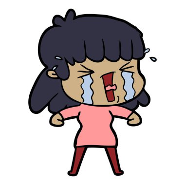 çizgi film kadın gözyaşları içinde