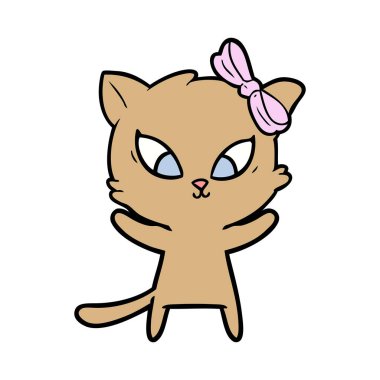 Çizgi film kedisinin vektör çizimi