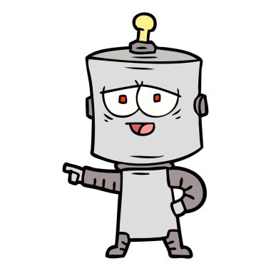 Çizgi film robotunun vektör çizimi