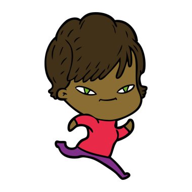 vektör çizim karikatür mutlu kadın