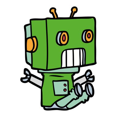 Çizgi film robotunun vektör çizimi