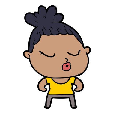 vektör çizim karikatür sakin kadın