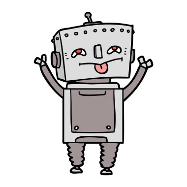 Çizgi film robotunun vektör çizimi