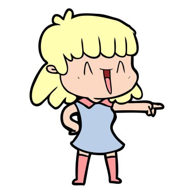 Çizgi filmdeki kadının vektör çizimi