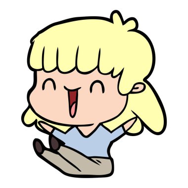 Çizgi filmdeki kadının vektör çizimi