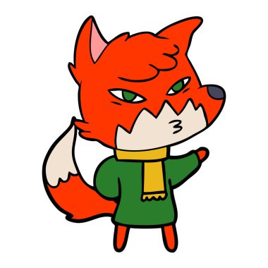 Akıllı karikatür fox vektör çizim