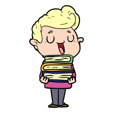 mutlu çizgi film adam vektör çizim