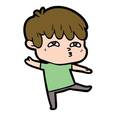 vektör çizim karikatür meraklı adam