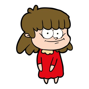 vektör çizim karikatür gülümseyen kadın