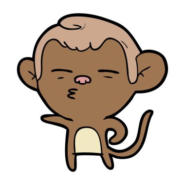  vektör çizim karikatür şüpheli maymun