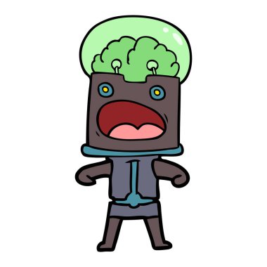 Çizgi film robotunun vektör çizimi