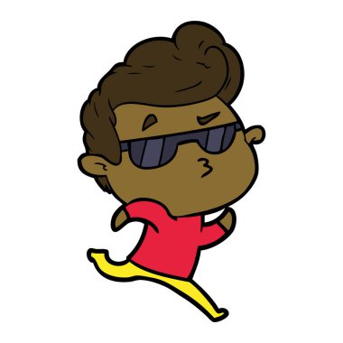  vektör çizim karikatür cool adam