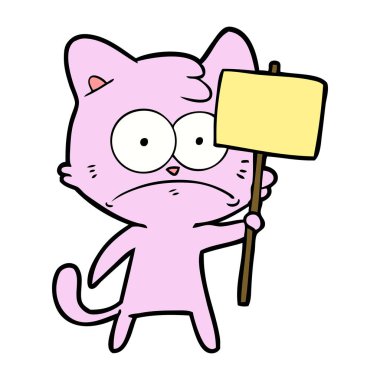 vektör çizim karikatür gergin kedi