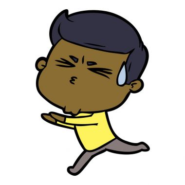  vektör çizim karikatür adam terleme