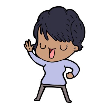  vektör çizim karikatür kadın söz