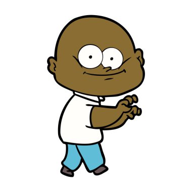 karikatür kel adam bakıyor